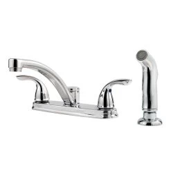 Delton 2-Handle Standard Kitchen Faucet With Side Sprayer In Polished Chrome