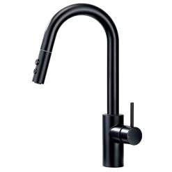 Single-Handle Pull-Down Sprayer Kitchen Faucet With 2-Function Sprayhead In Matte Black