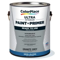ColorPlace ULTRA Interior Paint & Primer, Granite Gray, Semi-Gloss, 1 Gallon