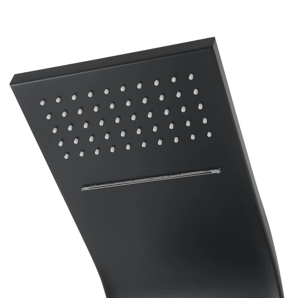 65 In. 8-Jet Rainfall Shower System With Waterfall Shower Head And Shower Wand In Black Painted Stainless Steel - Image 2