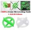 100- 400Pcs 1.5/2/3mm Plastic Clips Cross Tile Leveling, Tile Spacers Leveler Ceramic Wall Floor Leveling System Tool
