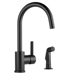 Apex Single-Handle Side Sprayer Kitchen Faucet In Matte Black