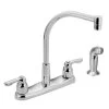 Commercial 2-Handle Side Sprayer Kitchen Faucet In Chrome