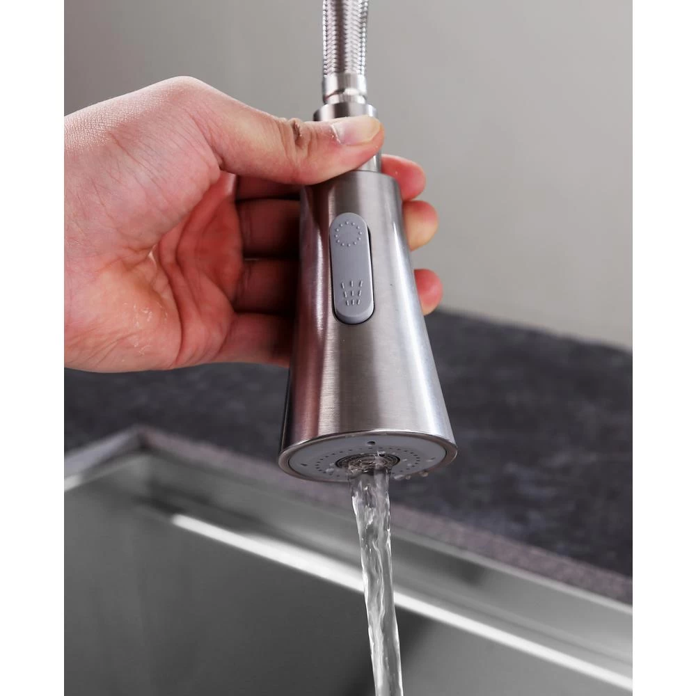 Carriage Single Handle Standard Kitchen Faucet In Brushed Nickel - Image 4